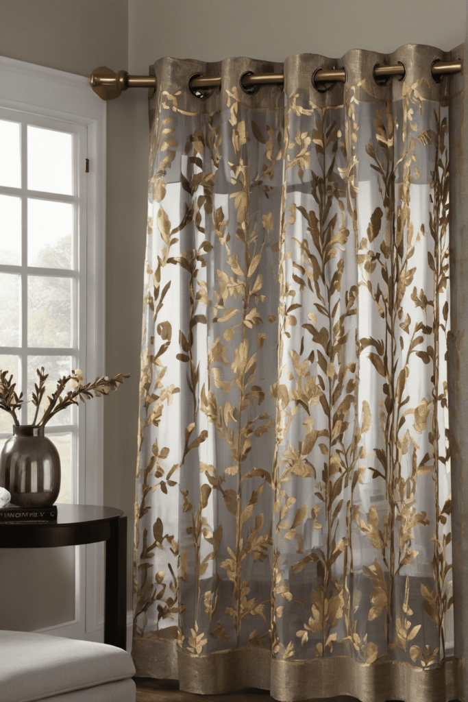 metallic accent curtains