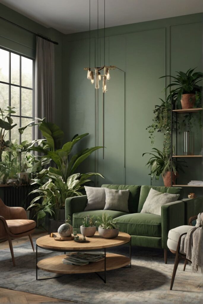 sage green living room