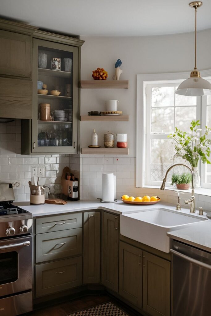 Kitchen with a stylish paper towel holder in a design that adds elegance or fun to the space