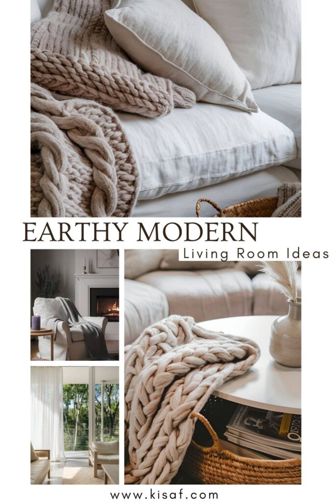 earthy modern living room ideas pin