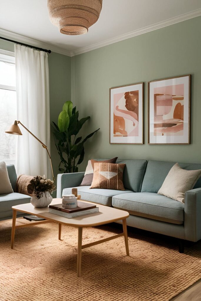 Room with a cohesive color scheme, using pastels, neutrals, or bold colors to create a harmonious and pleasing look