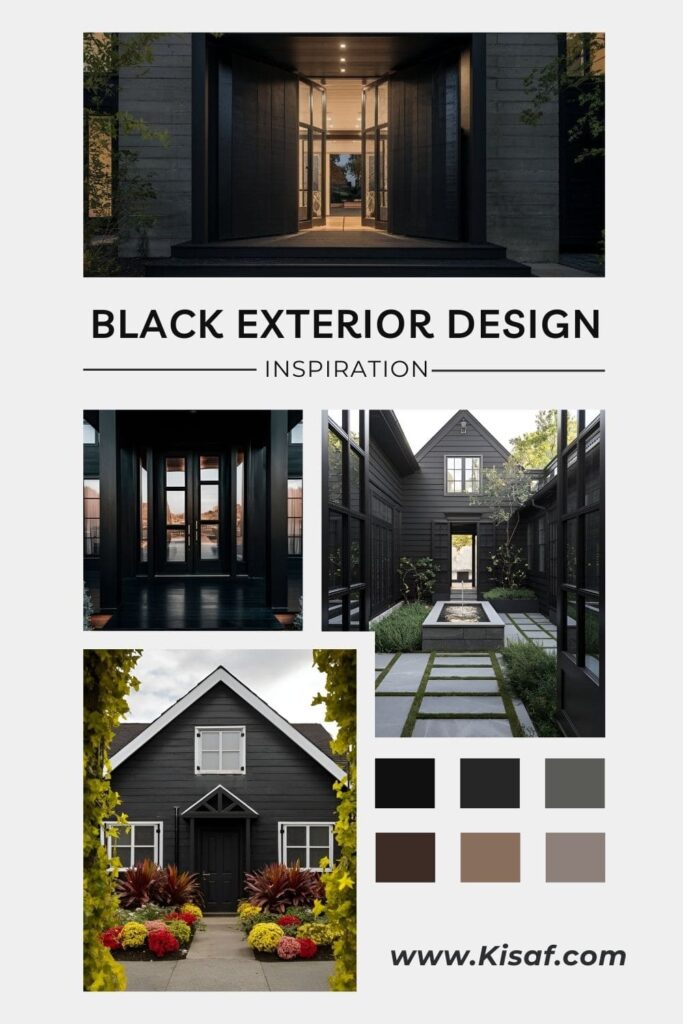 Black House Exterior Ideas pin