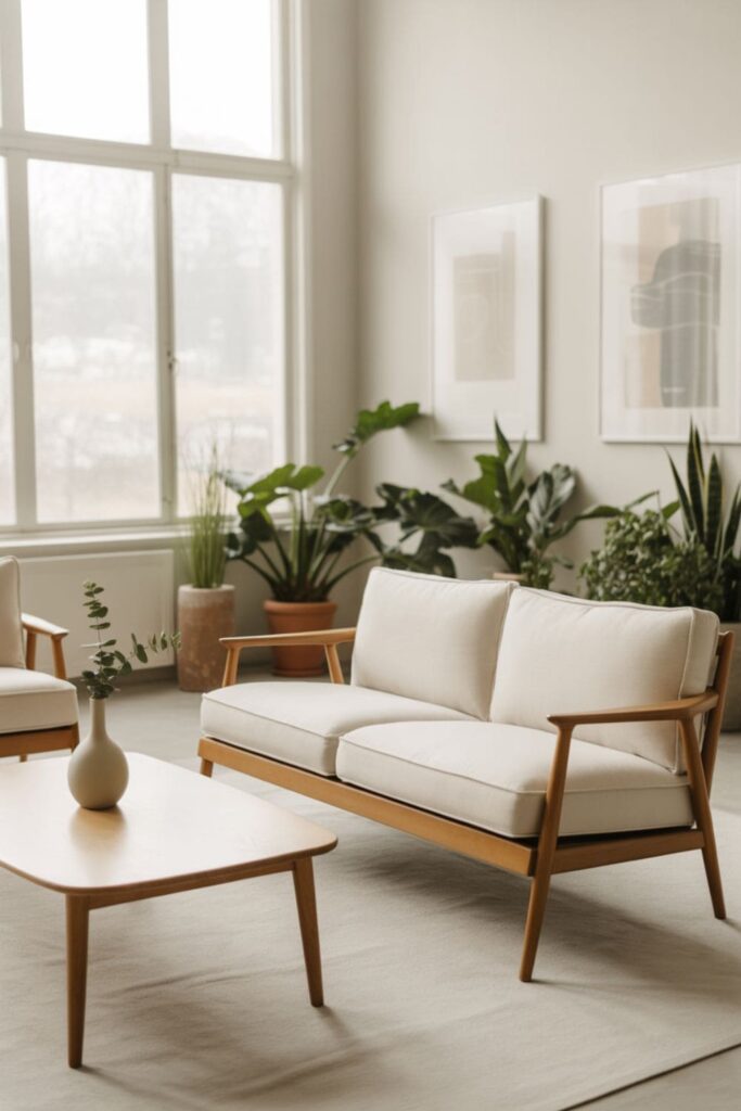Light and airy apartment featuring open-leg furniture for a spacious feel