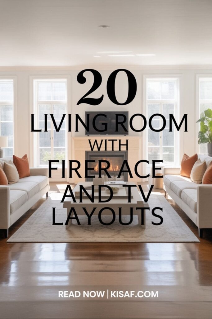 image with text overlay 20 Living Room With Fireplace and TV Layouts