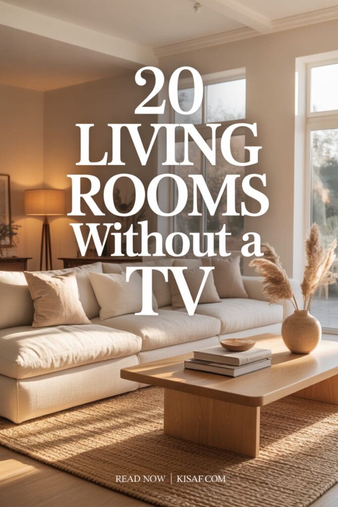 image with text overlay Living Rooms Without a TV
