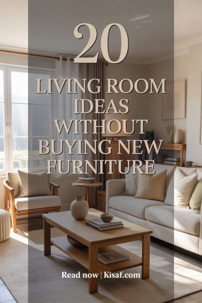 image with text overlay _20 Living Room Upgrades Without Buying New Furniture