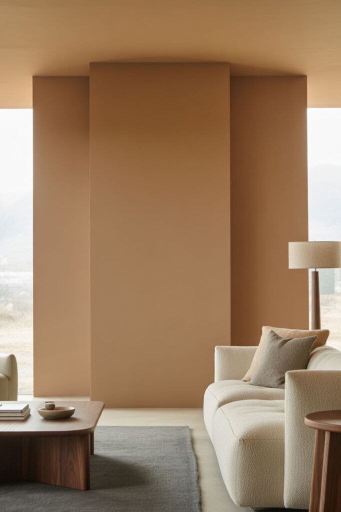 Living room with accent wall color extended onto the ceiling for a cohesive look