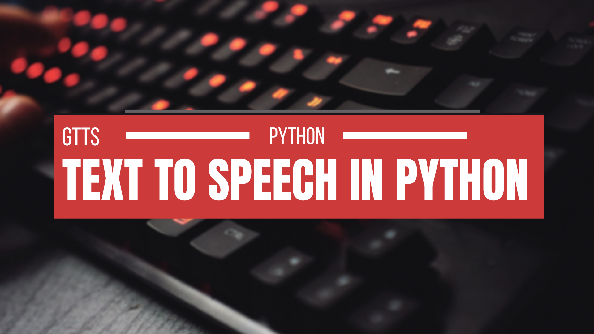 Text To Speech In Python
