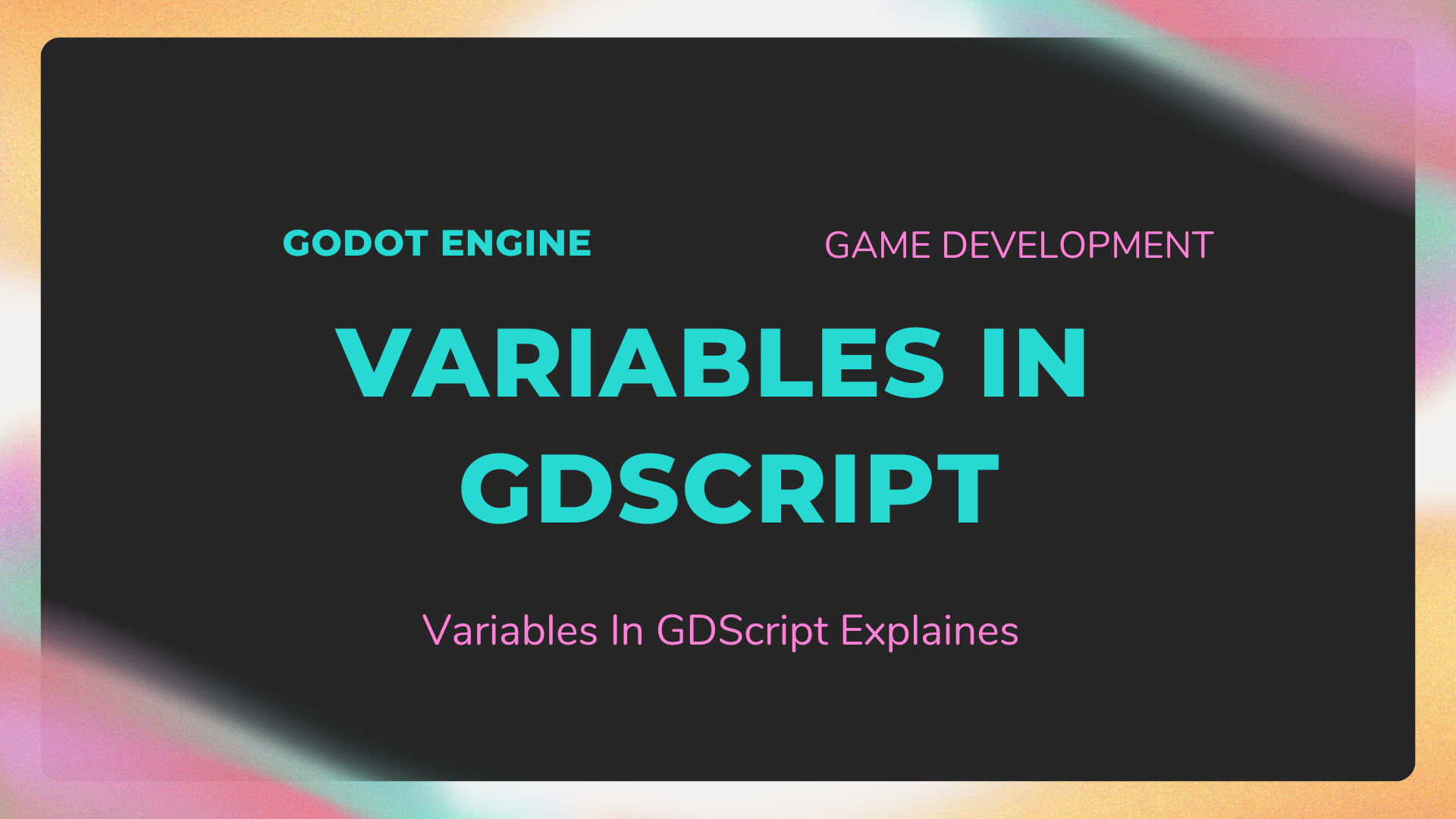 Variables In GdScript
