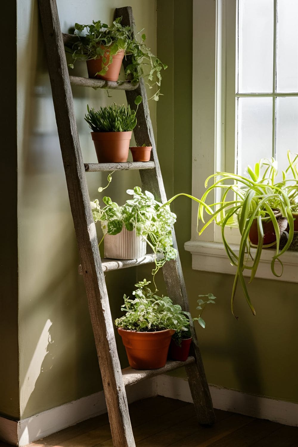 Ladder Style Plant Shelf