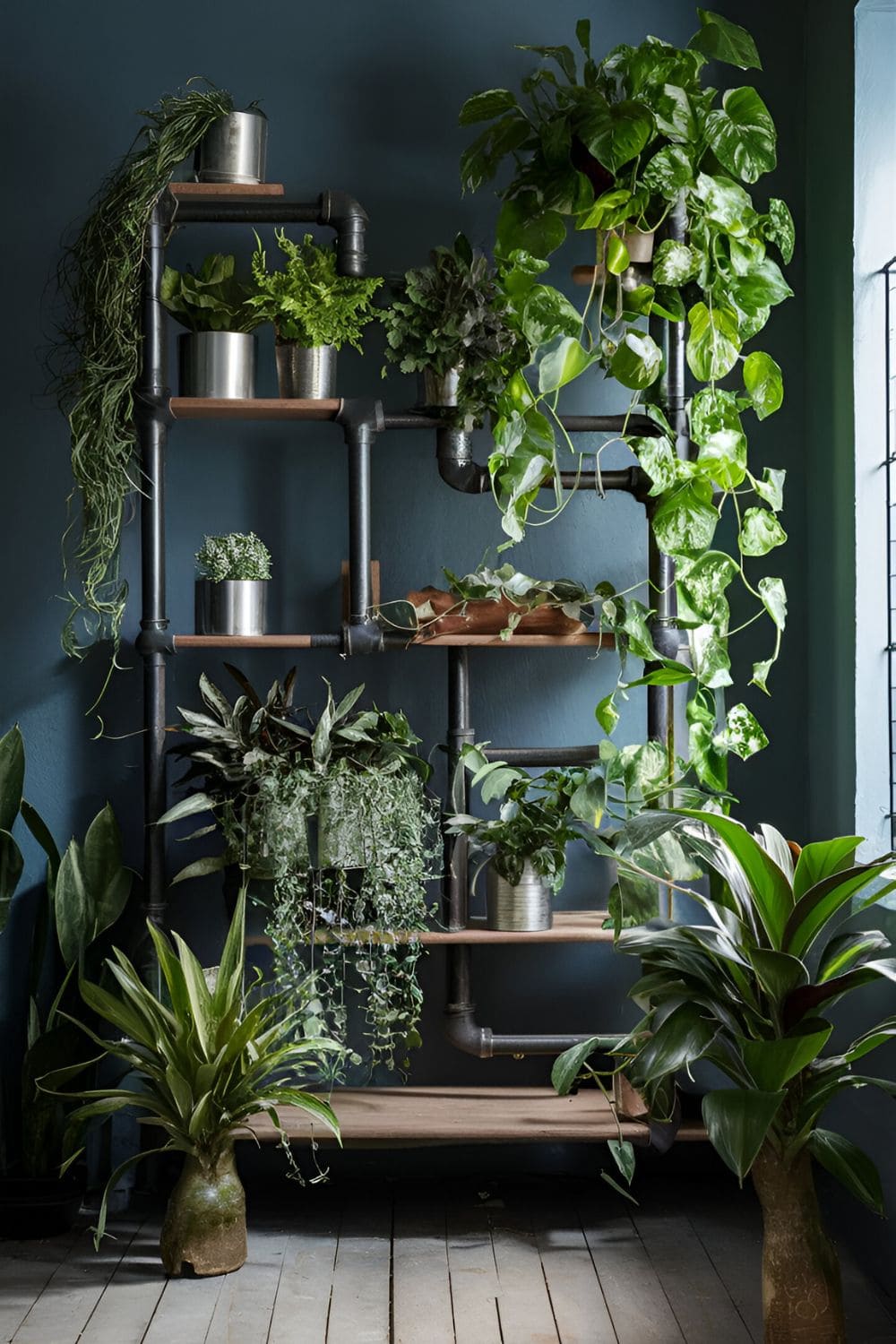 Plant Shelf Made With Pipes