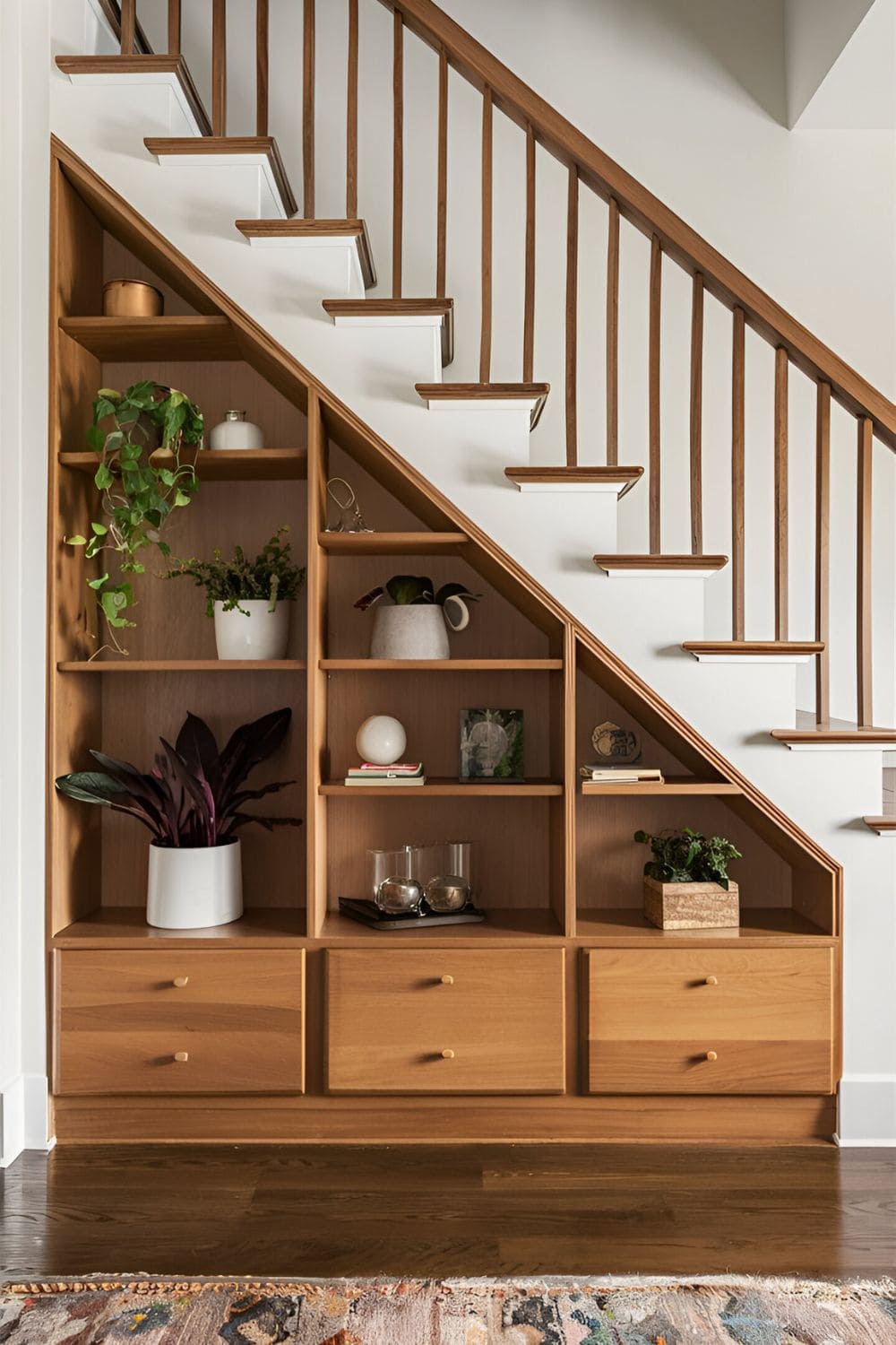 Under Stairs Plant Shelves