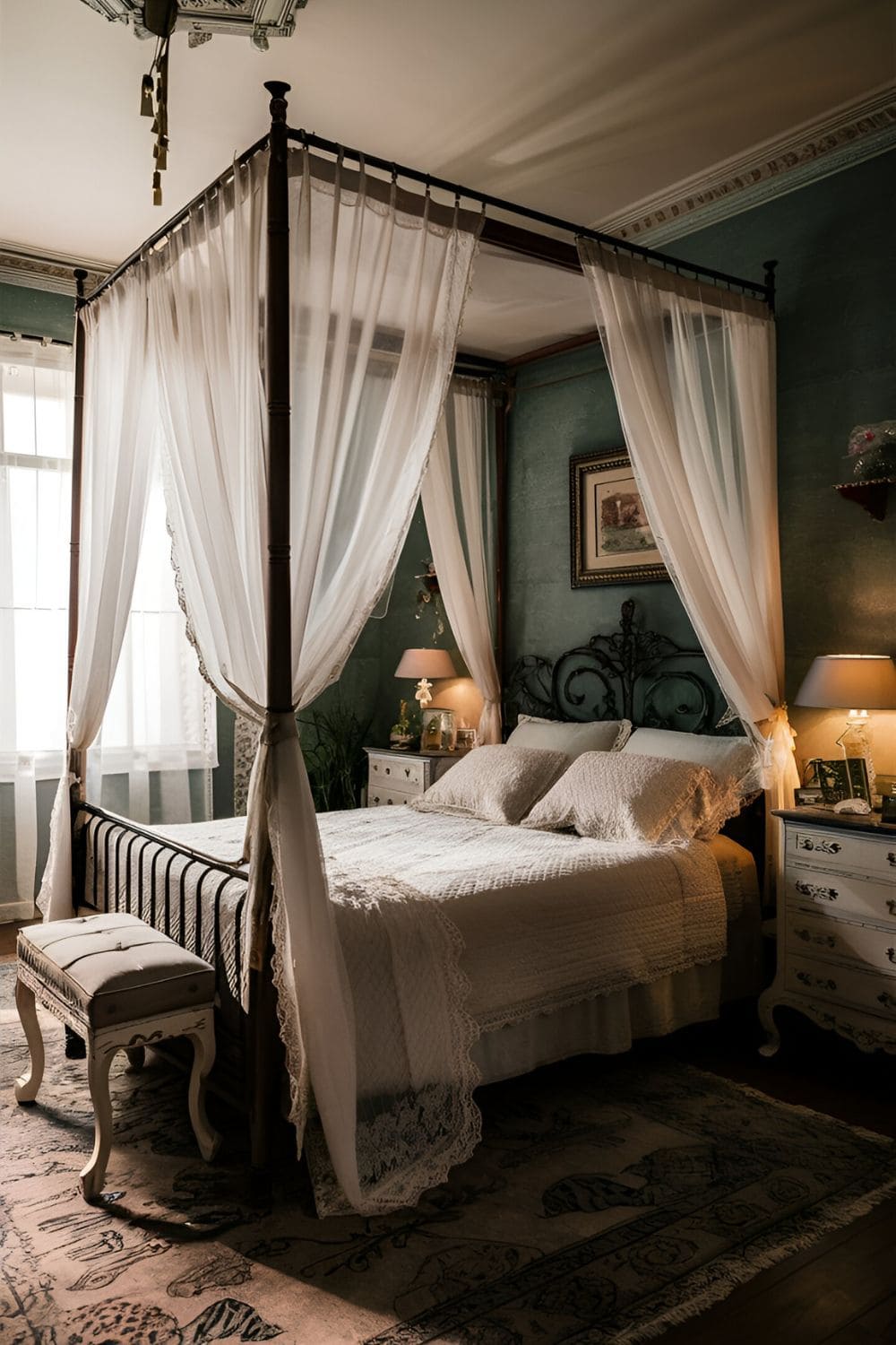 Vintage Bedroom With Canopy Beds