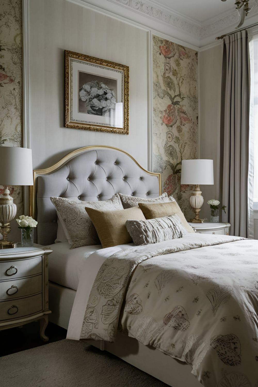 Vintage Bedroom With Classic Headboard