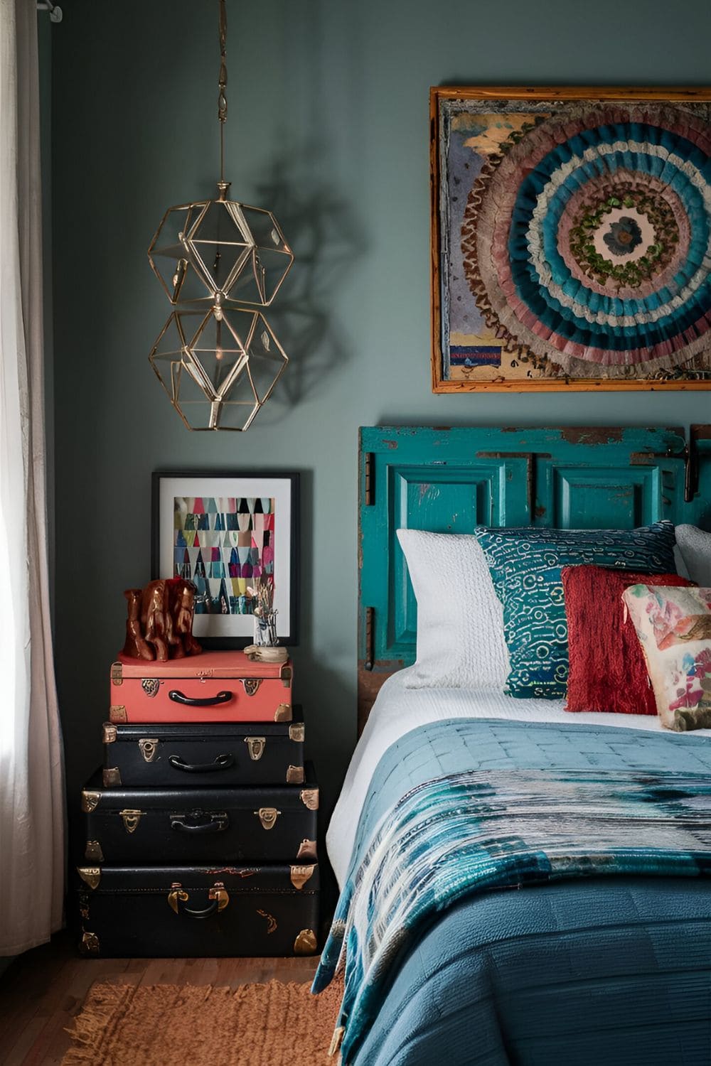 Vintage Bedroom With Repurposed Furniture