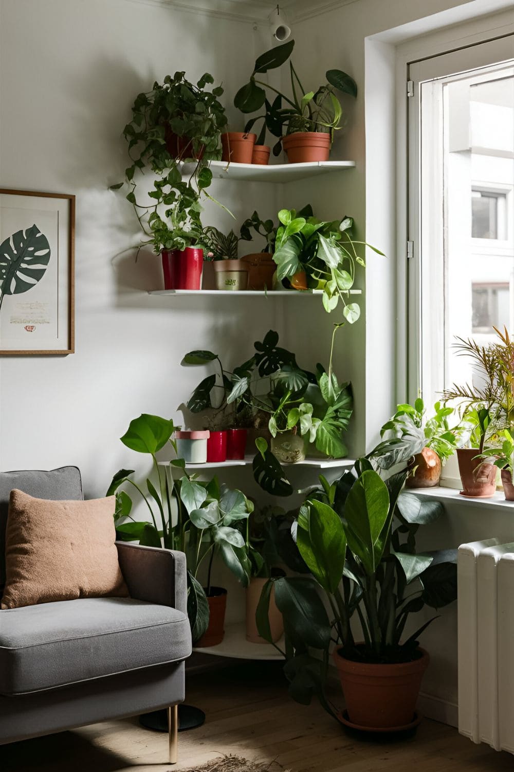 Wall Corner Plant Shelf