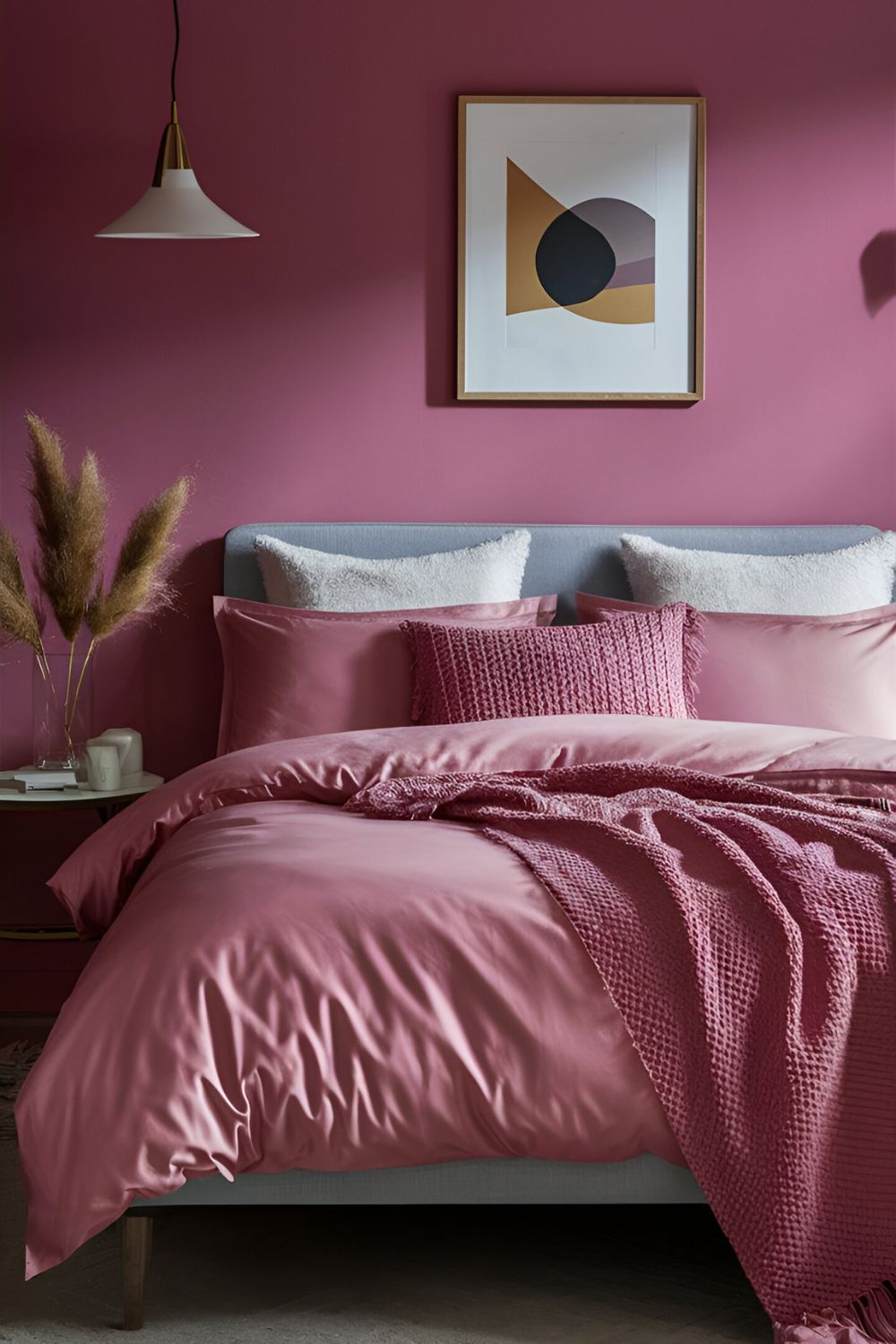 pink bedroom with Pink Bedding