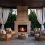 Outdoor Patio WIth A Fireplace