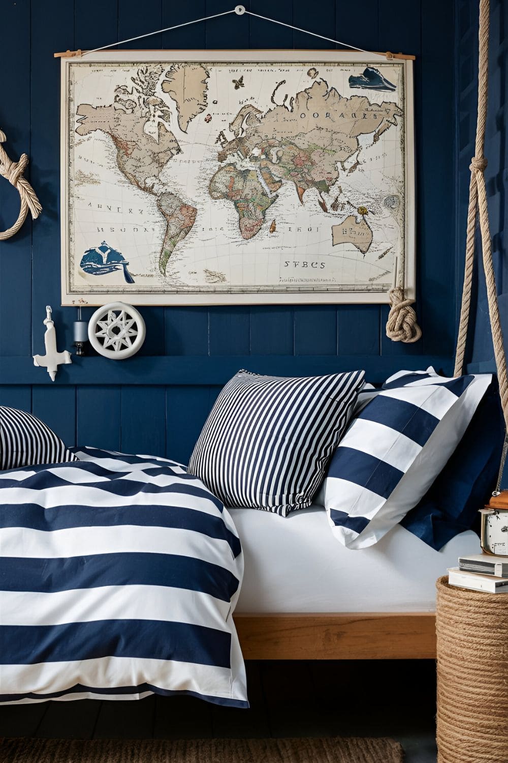 bedroom for men with nautical theme