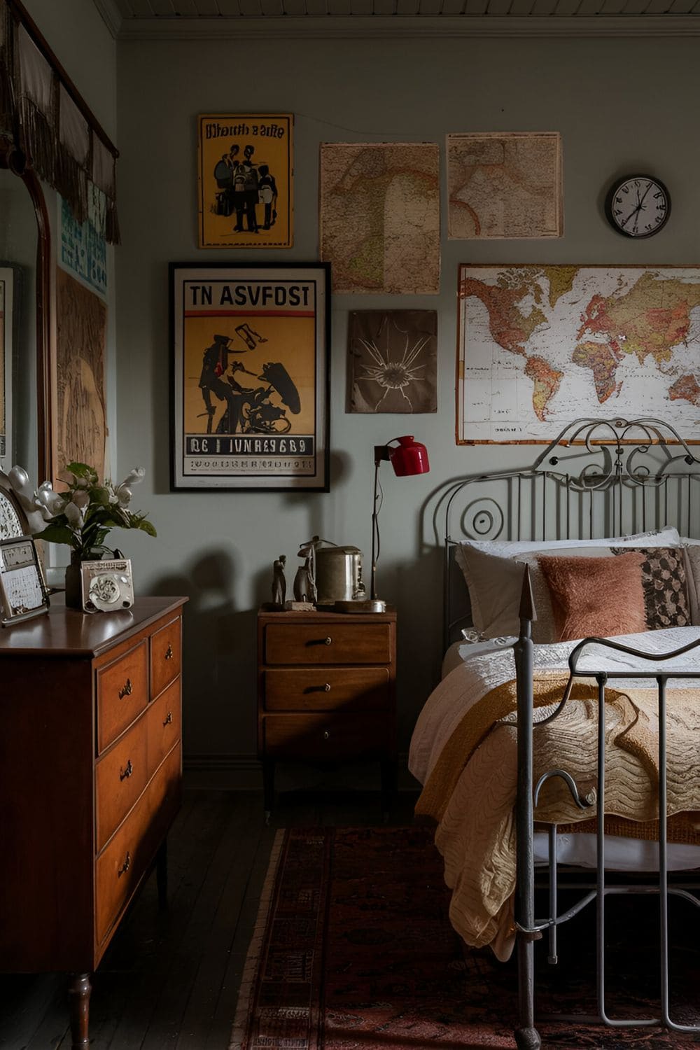 bedroom for men with vintage design