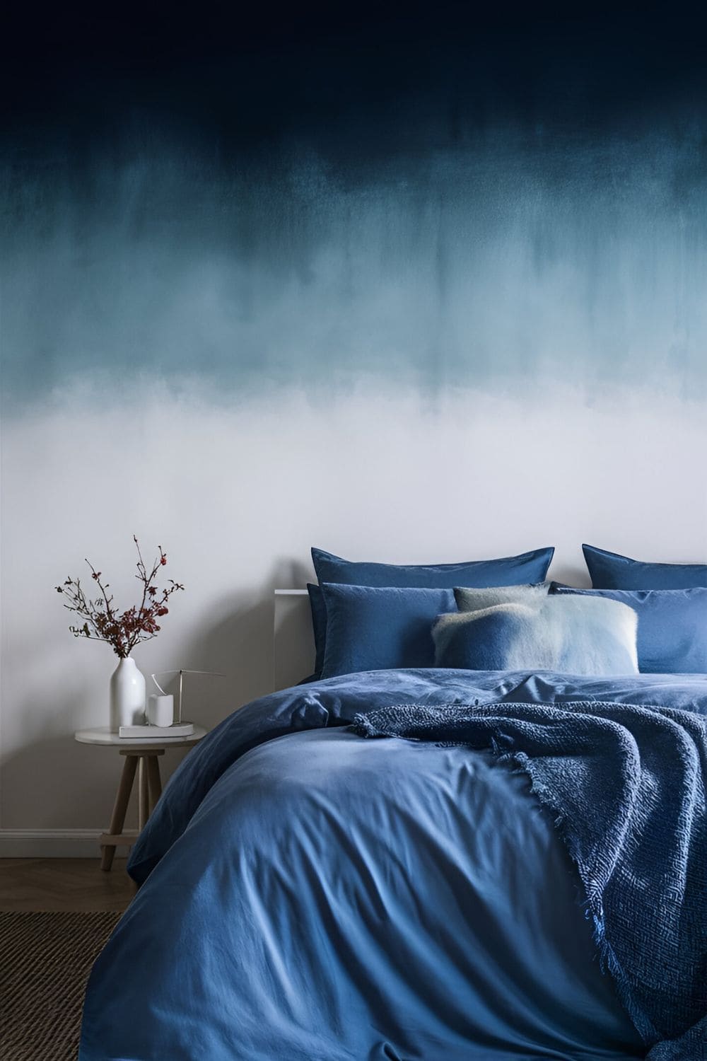 blue bedroom with Blue Ombre