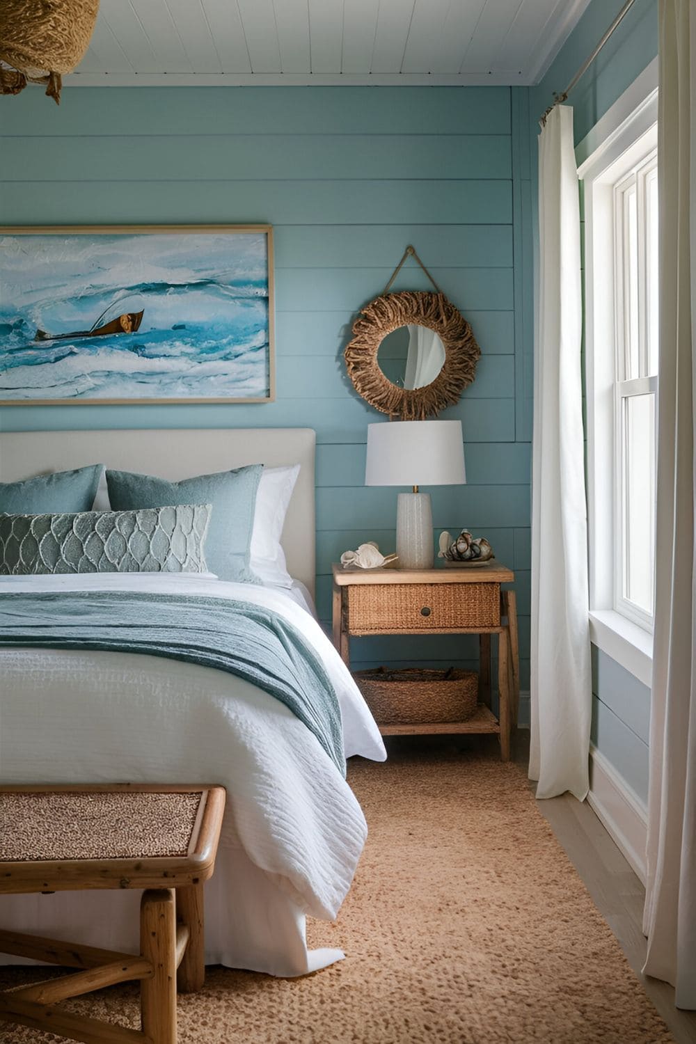 blue bedroom with Coastal Vibes