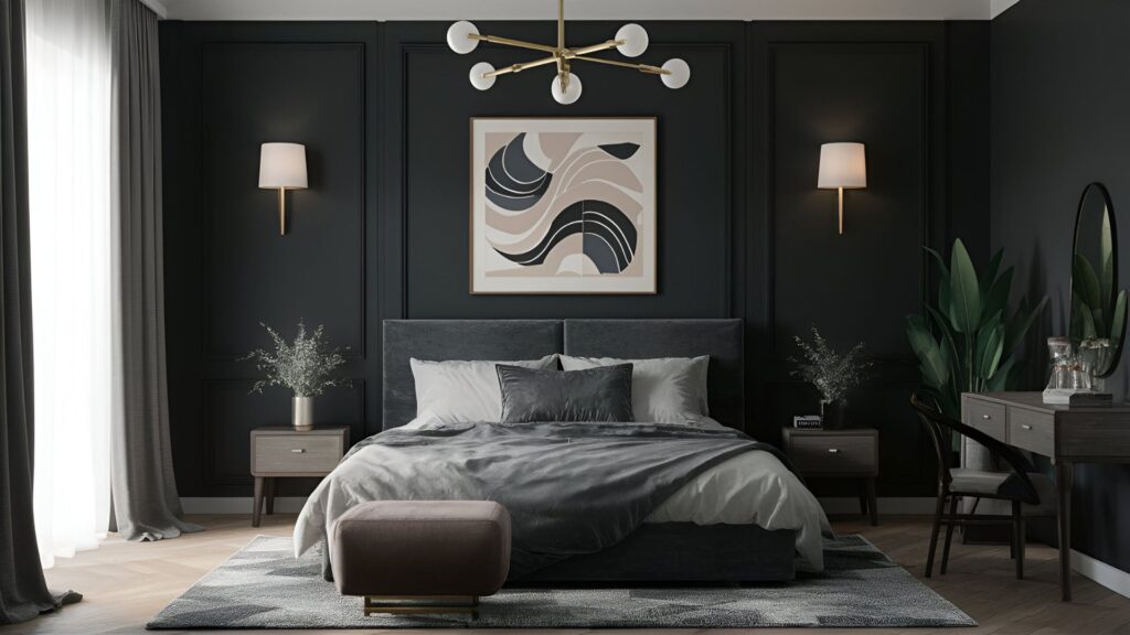 aesthetic black bedroom