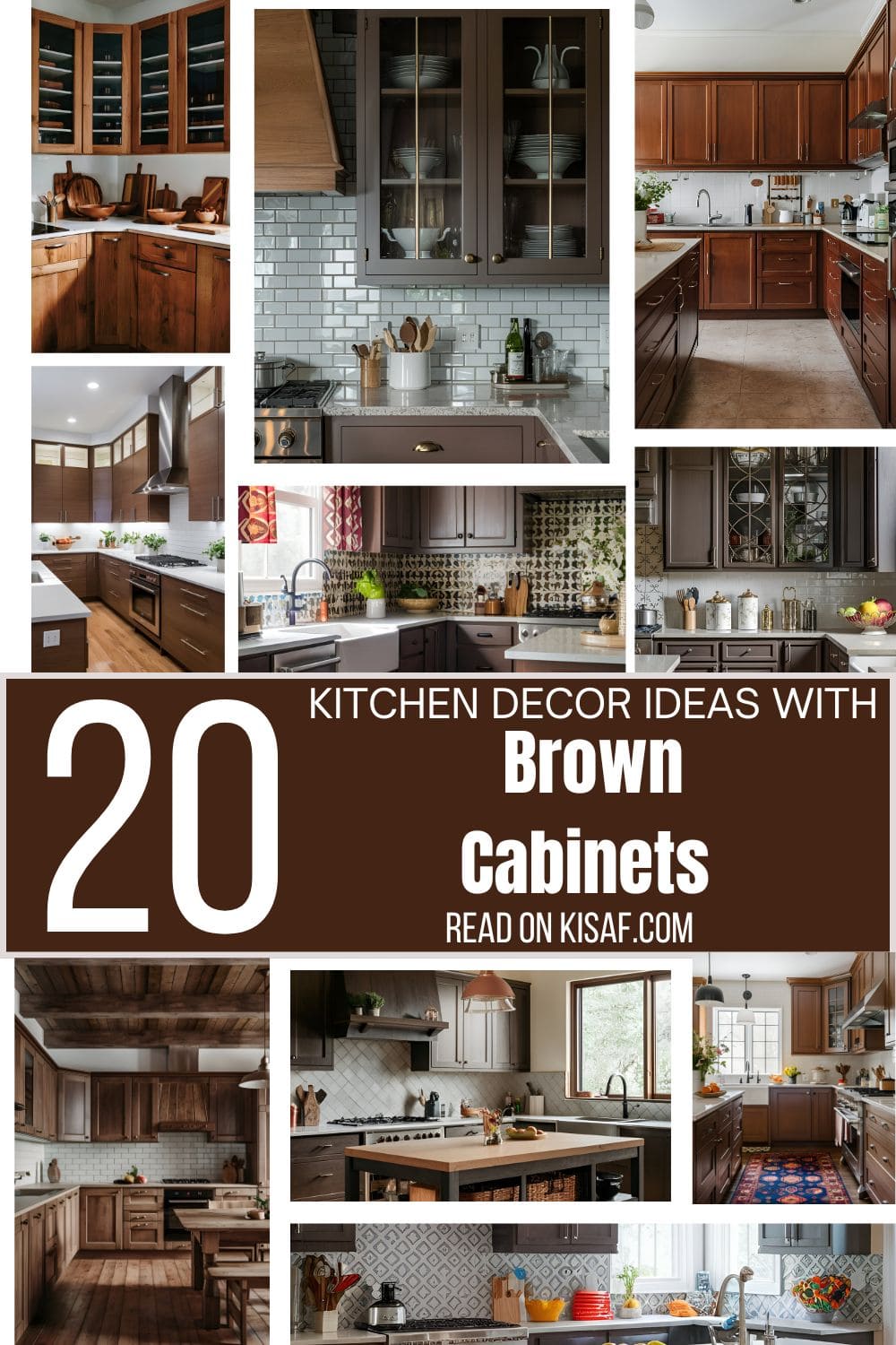 20 Kitchen Decor Ideas with Brown Cabinets For Good Vibes