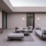 Modern and minimalistic patio with tv