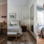 Collage of 3 images of bedrooms with colors which help reduce anxiety