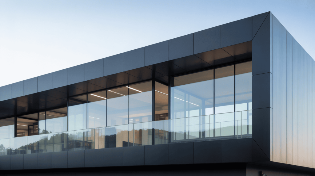 a sleek, modern touch, pair a matte black exterior with large windows or glass doors.